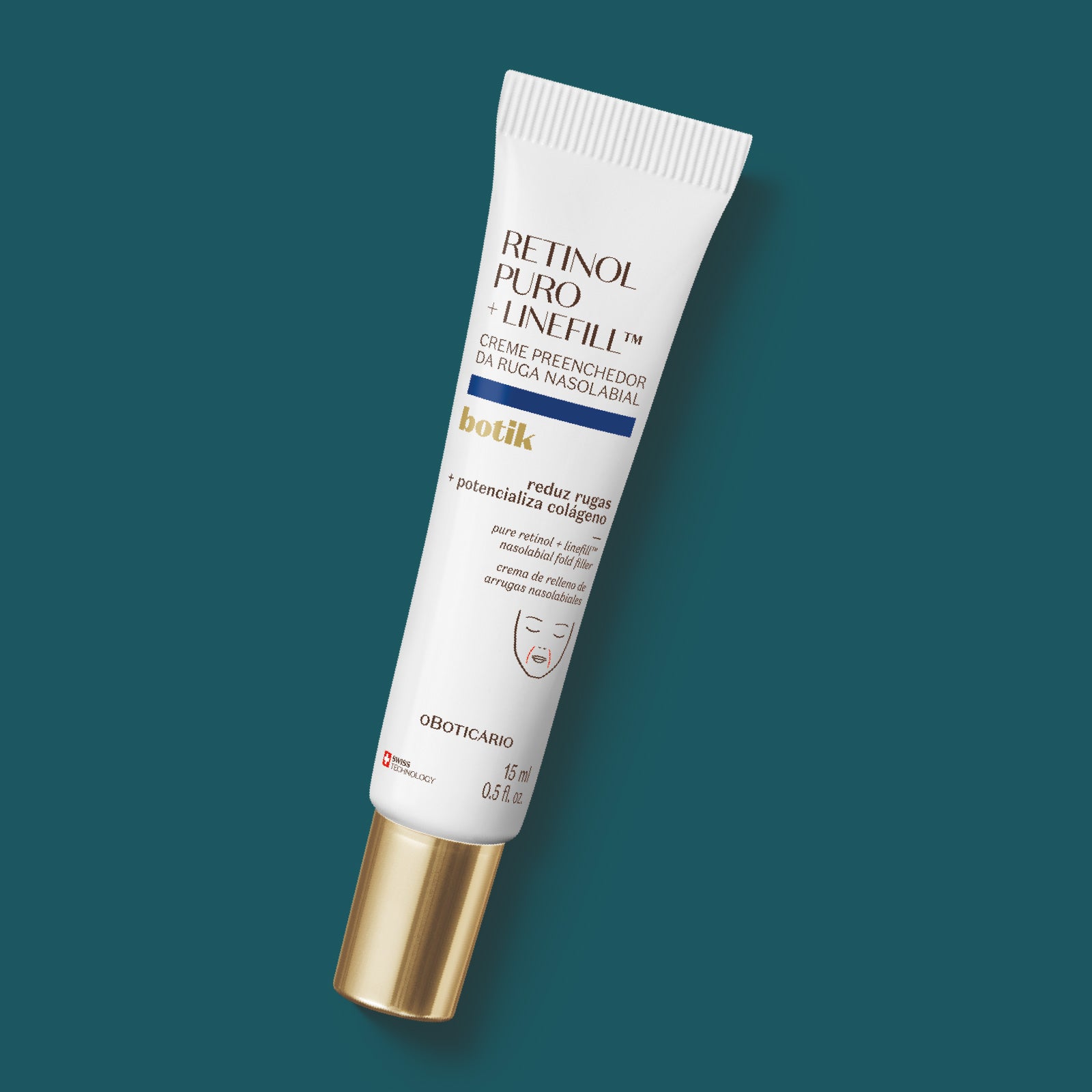 Retinol Puro + LinefillTM Creme Preenchedor da Ruga Nasolabial, Botik, 15ml