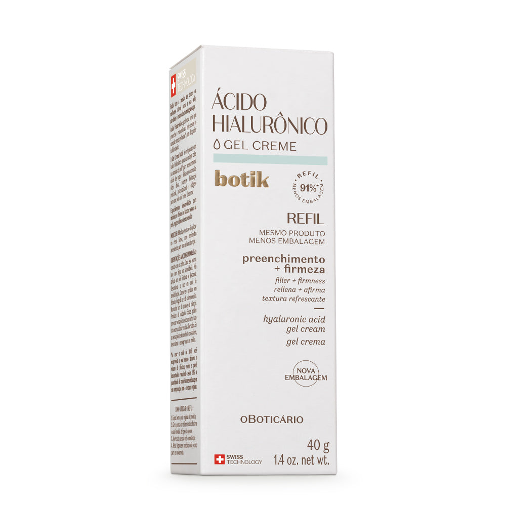 Refil Gel Creme Facial Ácido Hialurónico Botik, 40g